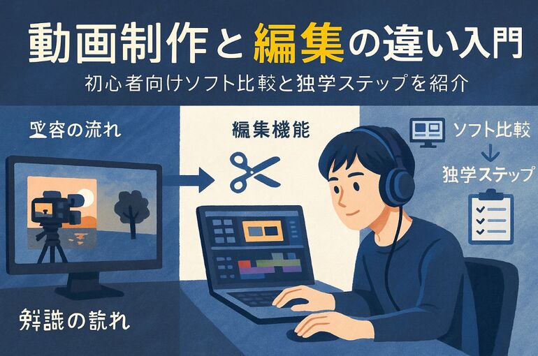 動画制作と編集の違いを解説｜初心者向けおすすめソフト比較と独学ステップガイド